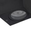 kelvo® BURANO KLV-101-0021 Φωτιστικό Τοίχου / Απλίκα για 2 Λάμπες MR16 με Ντουί GU10 AC 220-240V Αδιάβροχο IP65 – Μαύρο Ματ – Μ8 x Π8 x Υ15cm