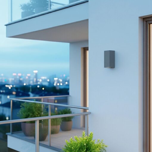 kelvo® BURANO KLV-101-0022 Φωτιστικό Τοίχου / Απλίκα για 2 Λάμπες MR16 με Ντουί GU10 AC 220-240V Αδιάβροχο IP65 – Γκρι Ανθρακί Ματ – Μ8 x Π8 x Υ15cm
