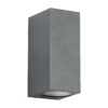 kelvo® BURANO KLV-101-0022 Φωτιστικό Τοίχου / Απλίκα για 2 Λάμπες MR16 με Ντουί GU10 AC 220-240V Αδιάβροχο IP65 – Γκρι Ανθρακί Ματ – Μ8 x Π8 x Υ15cm