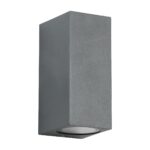 kelvo® BURANO KLV-101-0022 Φωτιστικό Τοίχου / Απλίκα για 2 Λάμπες MR16 με Ντουί GU10 AC 220-240V Αδιάβροχο IP65 – Γκρι Ανθρακί Ματ – Μ8 x Π8 x Υ15cm