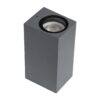 kelvo® BURANO KLV-101-0022 Φωτιστικό Τοίχου / Απλίκα για 2 Λάμπες MR16 με Ντουί GU10 AC 220-240V Αδιάβροχο IP65 – Γκρι Ανθρακί Ματ – Μ8 x Π8 x Υ15cm
