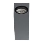 kelvo® BURANO KLV-101-0022 Φωτιστικό Τοίχου / Απλίκα για 2 Λάμπες MR16 με Ντουί GU10 AC 220-240V Αδιάβροχο IP65 – Γκρι Ανθρακί Ματ – Μ8 x Π8 x Υ15cm