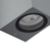 kelvo® BURANO KLV-101-0022 Φωτιστικό Τοίχου / Απλίκα για 2 Λάμπες MR16 με Ντουί GU10 AC 220-240V Αδιάβροχο IP65 – Γκρι Ανθρακί Ματ – Μ8 x Π8 x Υ15cm