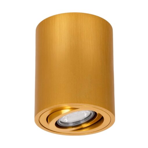 kelvo® AKIRA KLV-101-0027 Κινούμενο Φωτιστικό Downlight Σποτ για Λάμπα MR16 με Ντουί GU10 AC 220-240V IP20 – Χρυσό Βούρτσας – Μ8 x Π8 x Υ10cm