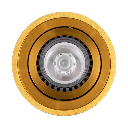 kelvo® AKIRA KLV-101-0027 Κινούμενο Φωτιστικό Downlight Σποτ για Λάμπα MR16 με Ντουί GU10 AC 220-240V IP20 – Χρυσό Βούρτσας – Μ8 x Π8 x Υ10cm