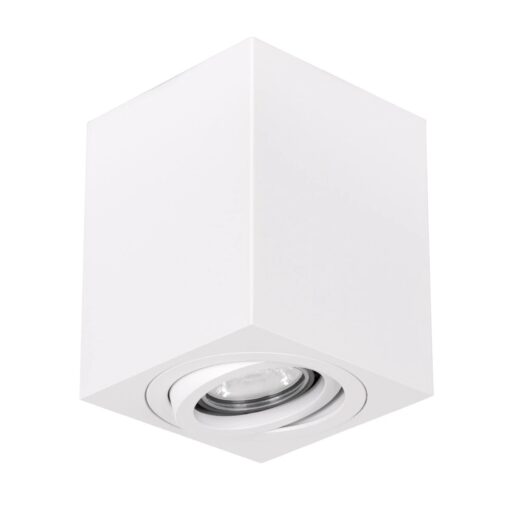 kelvo® AKIRA KLV-101-0029 Κινούμενο Φωτιστικό Downlight Σποτ για Λάμπα MR16 με Ντουί GU10 AC 220-240V IP20 – Λευκό Ματ – Μ8 x Π8 x Υ10cm