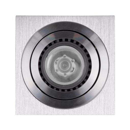 kelvo® AKIRA KLV-101-0030 Κινούμενο Φωτιστικό Downlight Σποτ για Λάμπα MR16 με Ντουί GU10 AC 220-240V IP20 – Νίκελ Βούρτσας – Μ8 x Π8 x Υ10cm