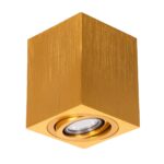 kelvo® AKIRA KLV-101-0031 Κινούμενο Φωτιστικό Downlight Σποτ για Λάμπα MR16 με Ντουί GU10 AC 220-240V IP20 – Χρυσό Βούρτσας – Μ8 x Π8 x Υ10cm