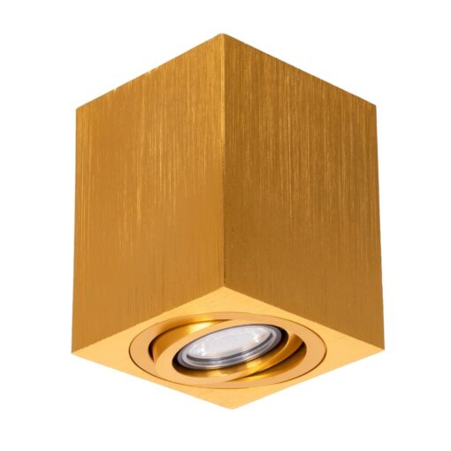 kelvo® AKIRA KLV-101-0031 Κινούμενο Φωτιστικό Downlight Σποτ για Λάμπα MR16 με Ντουί GU10 AC 220-240V IP20 – Χρυσό Βούρτσας – Μ8 x Π8 x Υ10cm