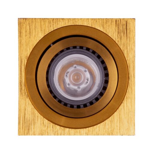 kelvo® AKIRA KLV-101-0031 Κινούμενο Φωτιστικό Downlight Σποτ για Λάμπα MR16 με Ντουί GU10 AC 220-240V IP20 – Χρυσό Βούρτσας – Μ8 x Π8 x Υ10cm