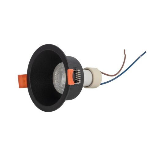 kelvo® DELTA KLV-101-0032 Χωνευτό Φωτιστικό Downlight Σποτ για Λάμπα MR16 με Ντουί GU10 AC 220-240V IP20 – Μαύρο Ματ – Μ8.5 x Π8.5 x Υ3.5cm / Q7.5cm