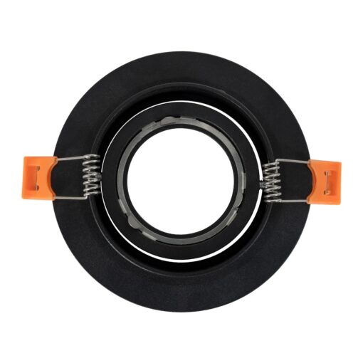 kelvo® OMEGA KLV-101-0036 Χωνευτό Κινούμενο Φωτιστικό Downlight Σποτ για Λάμπα MR16 με Ντουί GU10 AC 220-240V IP20 – Μαύρο Ματ – Μ10.5 x Π10.5 x Υ2.2cm / Q7.5cm