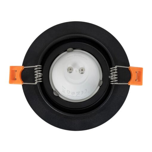 kelvo® OMEGA KLV-101-0036 Χωνευτό Κινούμενο Φωτιστικό Downlight Σποτ για Λάμπα MR16 με Ντουί GU10 AC 220-240V IP20 – Μαύρο Ματ – Μ10.5 x Π10.5 x Υ2.2cm / Q7.5cm