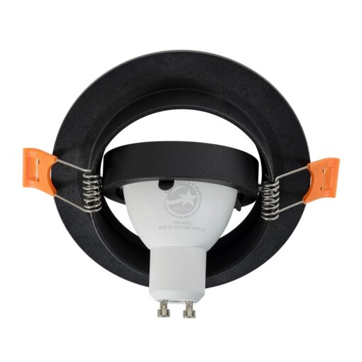 kelvo® OMEGA KLV-101-0036 Χωνευτό Κινούμενο Φωτιστικό Downlight Σποτ για Λάμπα MR16 με Ντουί GU10 AC 220-240V IP20 – Μαύρο Ματ – Μ10.5 x Π10.5 x Υ2.2cm / Q7.5cm