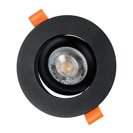 kelvo® OMEGA KLV-101-0036 Χωνευτό Κινούμενο Φωτιστικό Downlight Σποτ για Λάμπα MR16 με Ντουί GU10 AC 220-240V IP20 – Μαύρο Ματ – Μ10.5 x Π10.5 x Υ2.2cm / Q7.5cm