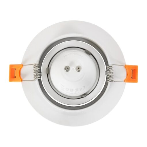 kelvo® OMEGA KLV-101-0037 Χωνευτό Κινούμενο Φωτιστικό Downlight Σποτ για Λάμπα MR16 με Ντουί GU10 AC 220-240V IP20 – Λευκό Ματ – Μ10.5 x Π10.5 x Υ2.2cm / Q7.5cm