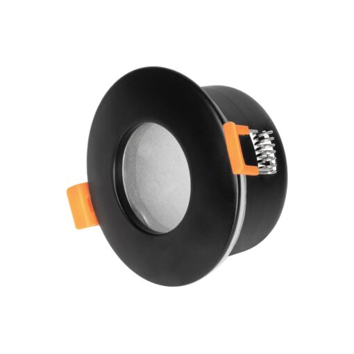 kelvo® KAPA KLV-101-0038 Χωνευτό Φωτιστικό Downlight Σποτ Μπάνιου για Λάμπα MR16 με Ντουί GU10 AC 220-240V Αδιάβροχο IP65 – Μαύρο Ματ – Μ8.5 x Π8.5 x Υ4.2cm / Q7.5cm
