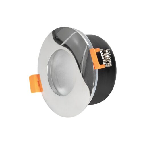 kelvo® KAPA KLV-101-0040 Χωνευτό Φωτιστικό Downlight Σποτ Μπάνιου για Λάμπα MR16 με Ντουί GU10 AC 220-240V Αδιάβροχο IP65 – Νίκελ Χρώμιο – Μ8.5 x Π8.5 x Υ4.2cm / Q7.5cm