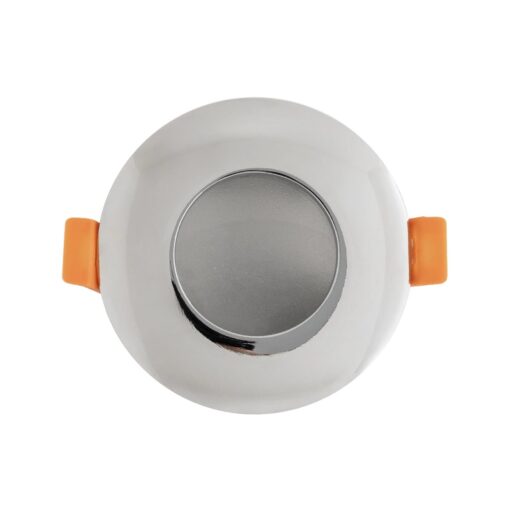 kelvo® KAPA KLV-101-0040 Χωνευτό Φωτιστικό Downlight Σποτ Μπάνιου για Λάμπα MR16 με Ντουί GU10 AC 220-240V Αδιάβροχο IP65 – Νίκελ Χρώμιο – Μ8.5 x Π8.5 x Υ4.2cm / Q7.5cm