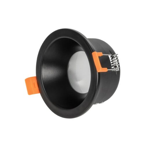 kelvo® SIGMA KLV-101-0041 Χωνευτό Φωτιστικό Downlight Σποτ Μπάνιου για Λάμπα MR16 με Ντουί GU10 AC 220-240V Αδιάβροχο IP65 – Μαύρο Ματ – Μ8.5 x Π8.5 x Υ4.4cm / Q7.5cm