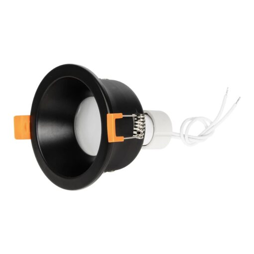 kelvo® SIGMA KLV-101-0041 Χωνευτό Φωτιστικό Downlight Σποτ Μπάνιου για Λάμπα MR16 με Ντουί GU10 AC 220-240V Αδιάβροχο IP65 – Μαύρο Ματ – Μ8.5 x Π8.5 x Υ4.4cm / Q7.5cm
