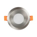 kelvo® SIGMA KLV-101-0043 Χωνευτό Φωτιστικό Downlight Σποτ Μπάνιου για Λάμπα MR16 με Ντουί GU10 AC 220-240V Αδιάβροχο IP65 – Νίκελ Βούρτσας – Μ8.5 x Π8.5 x Υ4.4cm / Q7.5cm