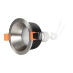 kelvo® SIGMA KLV-101-0043 Χωνευτό Φωτιστικό Downlight Σποτ Μπάνιου για Λάμπα MR16 με Ντουί GU10 AC 220-240V Αδιάβροχο IP65 – Νίκελ Βούρτσας – Μ8.5 x Π8.5 x Υ4.4cm / Q7.5cm