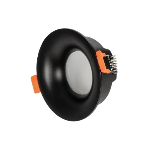 kelvo® LAMDA KLV-101-0044 Χωνευτό Φωτιστικό Downlight Σποτ Μπάνιου για Λάμπα MR16 με Ντουί GU10 AC 220-240V Αδιάβροχο IP65 – Μαύρο Ματ – Μ8.5 x Π8.5 x Υ3.5cm / Q7.5cm