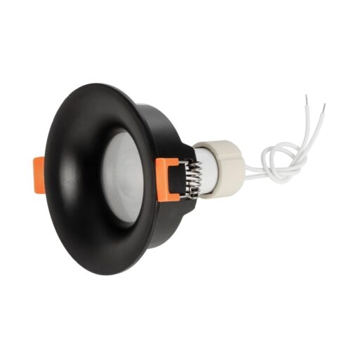 kelvo® LAMDA KLV-101-0044 Χωνευτό Φωτιστικό Downlight Σποτ Μπάνιου για Λάμπα MR16 με Ντουί GU10 AC 220-240V Αδιάβροχο IP65 – Μαύρο Ματ – Μ8.5 x Π8.5 x Υ3.5cm / Q7.5cm