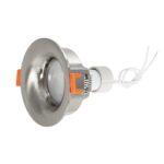 kelvo® LAMDA KLV-101-0046 Χωνευτό Φωτιστικό Downlight Σποτ Μπάνιου για Λάμπα MR16 με Ντουί GU10 AC 220-240V Αδιάβροχο IP65 – Νίκελ Βούρτσας – Μ8.5 x Π8.5 x Υ3.5cm / Q7.5cm
