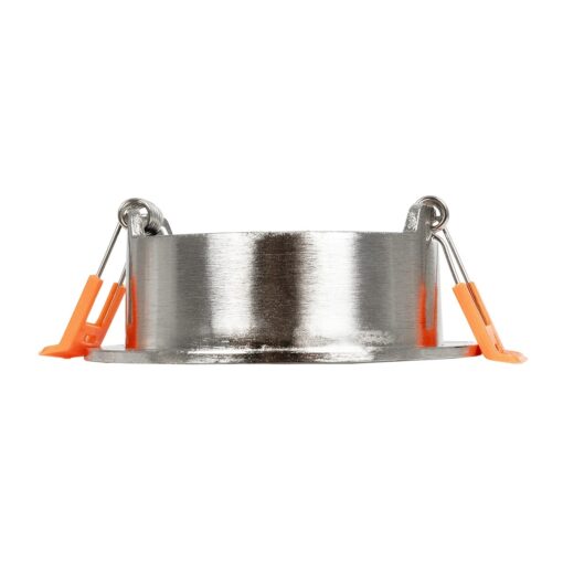 kelvo® LAMDA KLV-101-0046 Χωνευτό Φωτιστικό Downlight Σποτ Μπάνιου για Λάμπα MR16 με Ντουί GU10 AC 220-240V Αδιάβροχο IP65 – Νίκελ Βούρτσας – Μ8.5 x Π8.5 x Υ3.5cm / Q7.5cm