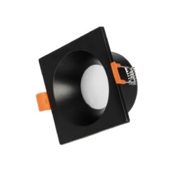 kelvo® EPSILON KLV-101-0047 Χωνευτό Φωτιστικό Downlight Σποτ Μπάνιου για Λάμπα MR16 με Ντουί GU10 AC 220-240V Αδιάβροχο IP65 – Μαύρο Ματ – Μ8.5 x Π8.5 x Υ4.4cm / Q7.5cm x 7.5cm