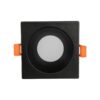 kelvo® EPSILON KLV-101-0047 Χωνευτό Φωτιστικό Downlight Σποτ Μπάνιου για Λάμπα MR16 με Ντουί GU10 AC 220-240V Αδιάβροχο IP65 – Μαύρο Ματ – Μ8.5 x Π8.5 x Υ4.4cm / Q7.5cm x 7.5cm