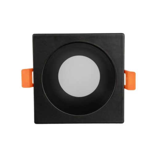 kelvo® EPSILON KLV-101-0047 Χωνευτό Φωτιστικό Downlight Σποτ Μπάνιου για Λάμπα MR16 με Ντουί GU10 AC 220-240V Αδιάβροχο IP65 – Μαύρο Ματ – Μ8.5 x Π8.5 x Υ4.4cm / Q7.5cm x 7.5cm