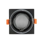 kelvo® EPSILON KLV-101-0047 Χωνευτό Φωτιστικό Downlight Σποτ Μπάνιου για Λάμπα MR16 με Ντουί GU10 AC 220-240V Αδιάβροχο IP65 – Μαύρο Ματ – Μ8.5 x Π8.5 x Υ4.4cm / Q7.5cm x 7.5cm