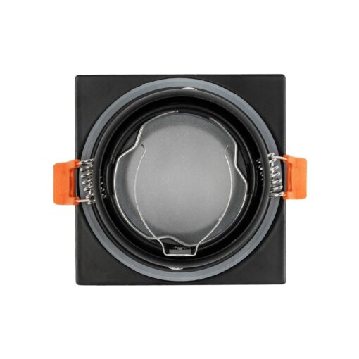 kelvo® EPSILON KLV-101-0047 Χωνευτό Φωτιστικό Downlight Σποτ Μπάνιου για Λάμπα MR16 με Ντουί GU10 AC 220-240V Αδιάβροχο IP65 – Μαύρο Ματ – Μ8.5 x Π8.5 x Υ4.4cm / Q7.5cm x 7.5cm
