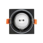 kelvo® EPSILON KLV-101-0047 Χωνευτό Φωτιστικό Downlight Σποτ Μπάνιου για Λάμπα MR16 με Ντουί GU10 AC 220-240V Αδιάβροχο IP65 – Μαύρο Ματ – Μ8.5 x Π8.5 x Υ4.4cm / Q7.5cm x 7.5cm