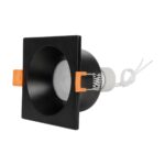 kelvo® EPSILON KLV-101-0047 Χωνευτό Φωτιστικό Downlight Σποτ Μπάνιου για Λάμπα MR16 με Ντουί GU10 AC 220-240V Αδιάβροχο IP65 – Μαύρο Ματ – Μ8.5 x Π8.5 x Υ4.4cm / Q7.5cm x 7.5cm