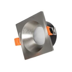 kelvo® EPSILON KLV-101-0049 Χωνευτό Φωτιστικό Downlight Σποτ Μπάνιου για Λάμπα MR16 με Ντουί GU10 AC 220-240V Αδιάβροχο IP65 – Νίκελ Βούρτσας – Μ8.5 x Π8.5 x Υ4.4cm / Q7.5cm x 7.5cm
