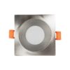 kelvo® EPSILON KLV-101-0049 Χωνευτό Φωτιστικό Downlight Σποτ Μπάνιου για Λάμπα MR16 με Ντουί GU10 AC 220-240V Αδιάβροχο IP65 – Νίκελ Βούρτσας – Μ8.5 x Π8.5 x Υ4.4cm / Q7.5cm x 7.5cm