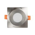 kelvo® EPSILON KLV-101-0049 Χωνευτό Φωτιστικό Downlight Σποτ Μπάνιου για Λάμπα MR16 με Ντουί GU10 AC 220-240V Αδιάβροχο IP65 – Νίκελ Βούρτσας – Μ8.5 x Π8.5 x Υ4.4cm / Q7.5cm x 7.5cm