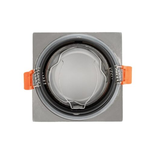 kelvo® EPSILON KLV-101-0049 Χωνευτό Φωτιστικό Downlight Σποτ Μπάνιου για Λάμπα MR16 με Ντουί GU10 AC 220-240V Αδιάβροχο IP65 – Νίκελ Βούρτσας – Μ8.5 x Π8.5 x Υ4.4cm / Q7.5cm x 7.5cm