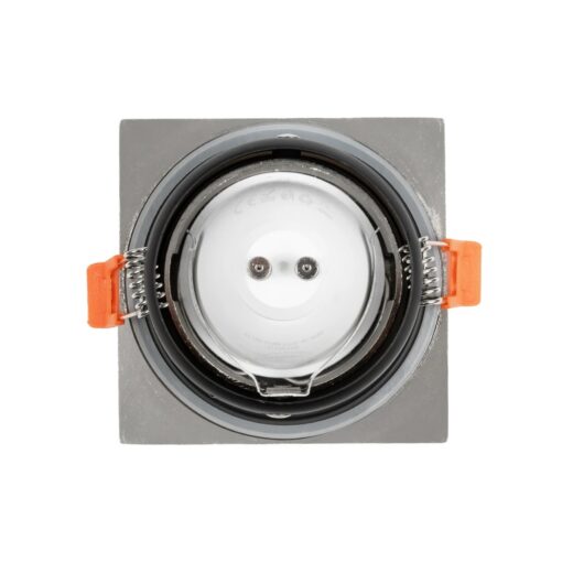 kelvo® EPSILON KLV-101-0049 Χωνευτό Φωτιστικό Downlight Σποτ Μπάνιου για Λάμπα MR16 με Ντουί GU10 AC 220-240V Αδιάβροχο IP65 – Νίκελ Βούρτσας – Μ8.5 x Π8.5 x Υ4.4cm / Q7.5cm x 7.5cm