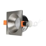 kelvo® EPSILON KLV-101-0049 Χωνευτό Φωτιστικό Downlight Σποτ Μπάνιου για Λάμπα MR16 με Ντουί GU10 AC 220-240V Αδιάβροχο IP65 – Νίκελ Βούρτσας – Μ8.5 x Π8.5 x Υ4.4cm / Q7.5cm x 7.5cm