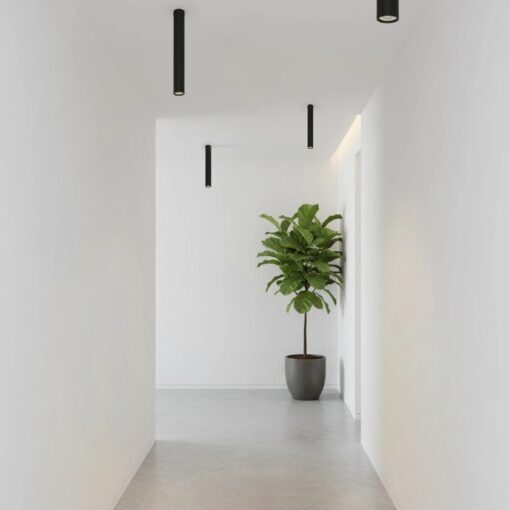 kelvo® DUCT KLV-101-0052 Φωτιστικό Downlight Σποτ για Λάμπα MR16 με Ντουί GU10 AC 220-240V IP20 – Μαύρο Ματ – Μ6 x Π6 x Υ45cm