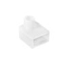 kelvo® NEONPRO KLV-101-0064 Γωνιακή Τάπα Σύνδεσης Τροφοδοσίας για Neon Flex LED Αδιάβροχο IP65 – Διάφανο – Μ1.4 x Π1.7 x Υ1.4cm