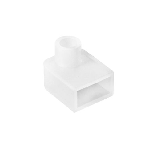 kelvo® NEONPRO KLV-101-0064 Γωνιακή Τάπα Σύνδεσης Τροφοδοσίας για Neon Flex LED Αδιάβροχο IP65 – Διάφανο – Μ1.4 x Π1.7 x Υ1.4cm