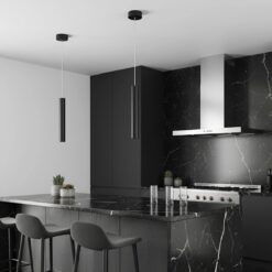 kelvo® CANAL KLV-101-0070 Κρεμαστό Φωτιστικό Οροφής LED 7W 700lm 36° AC 220-240V IP20 Θερμό Λευκό 2700K – Bridgelux COB Chip & TÜV SÜD Driver – Μαύρο Ματ – Μ4 x Π4 x Υ30cm – 5 Χρόνια Εγγύηση