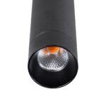 kelvo® CANAL KLV-101-0071 Κρεμαστό Φωτιστικό Οροφής LED 7W 700lm 36° AC 220-240V IP20 Θερμό Λευκό 2700K – Bridgelux COB Chip & TÜV SÜD Driver – Μαύρο Ματ – Μ4 x Π4 x Υ40cm – 5 Χρόνια Εγγύηση