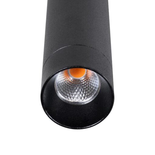 kelvo® CANAL KLV-101-0073 Κρεμαστό Φωτιστικό Οροφής LED 7W 700lm 36° AC 220-240V IP20 Θερμό Λευκό 2700K – Bridgelux COB Chip & TÜV SÜD Driver – Μαύρο Ματ – Μ4 x Π4 x Υ80cm – 5 Χρόνια Εγγύηση